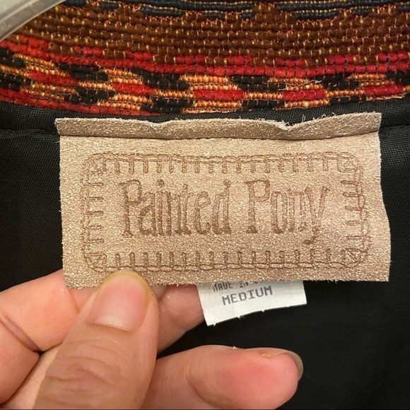 Vintage PAINTED PONY Women Aztec Print Boho Jacket Size Medium-Made in USA - Picture 8 of 9